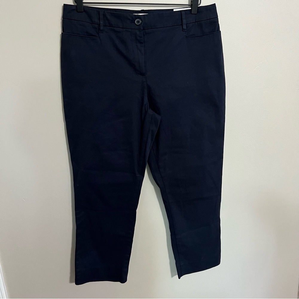 NWT Talbots Simply Flattering Stretch Twill Crop Black Pants size 12 Petite